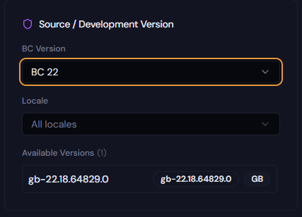 Source / Development version filtering