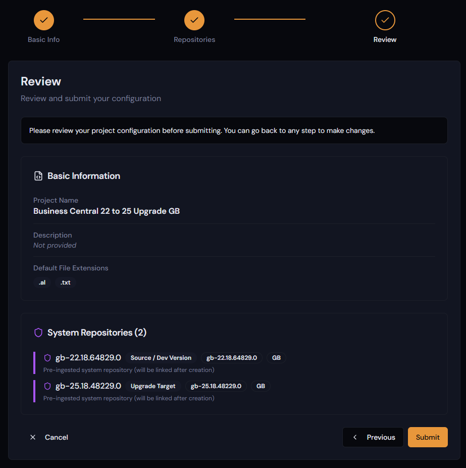 Review and submit